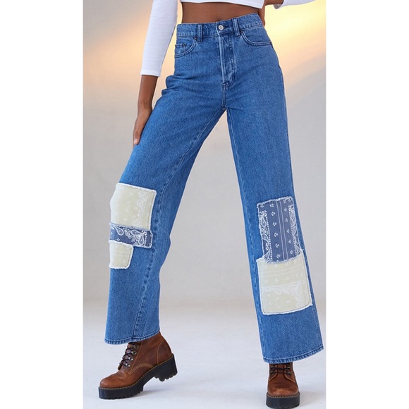 PacSun Jeans Newpacsun Eco Bandana Patch High Waisted Baggy Jeans